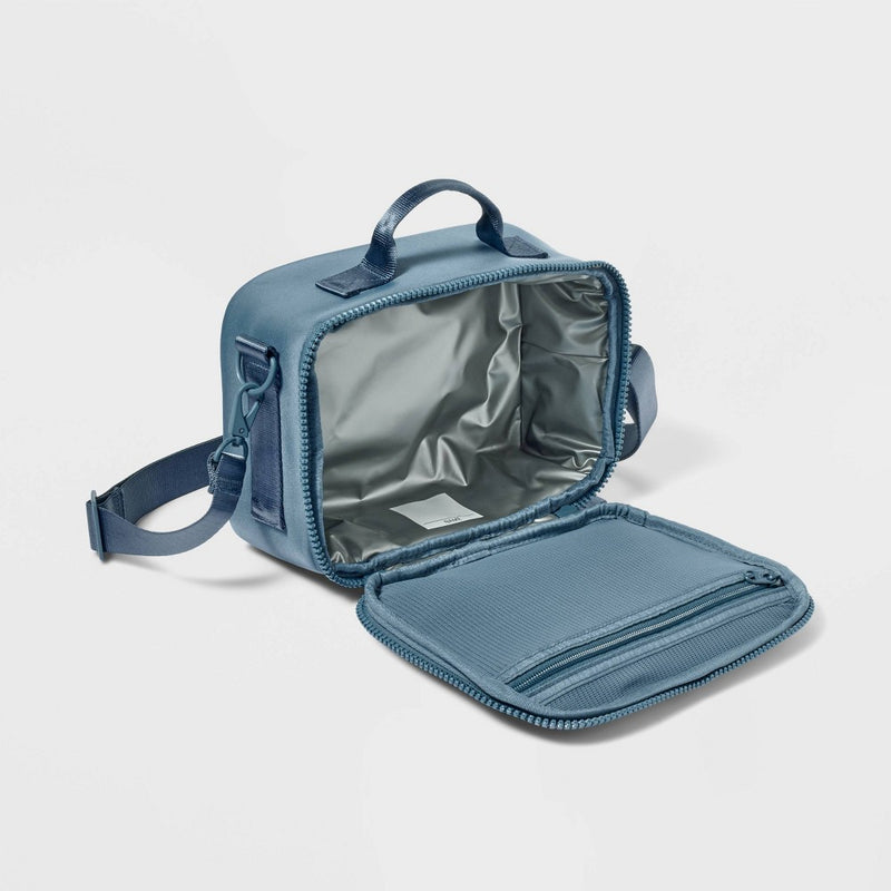 Faux Neoprene Lunch Bag Dusty Navy - All In Motion?