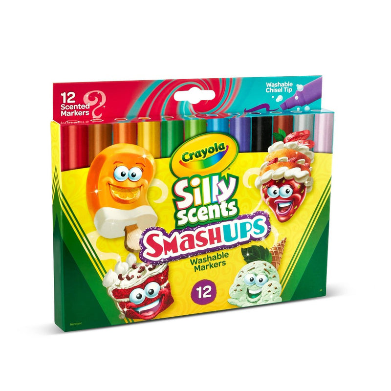Crayola 12pk Silly Scents Smash Ups Wedge Tip Scented Markers