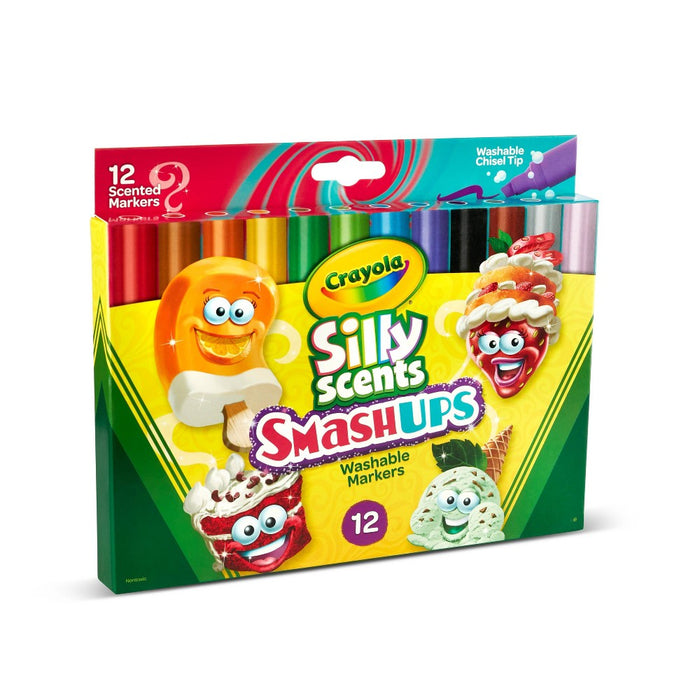 Crayola 12pk Silly Scents Smash Ups Wedge Tip Scented Markers