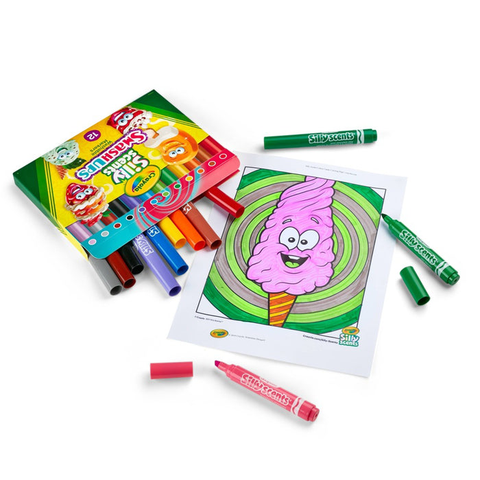 Crayola 12pk Silly Scents Smash Ups Wedge Tip Scented Markers