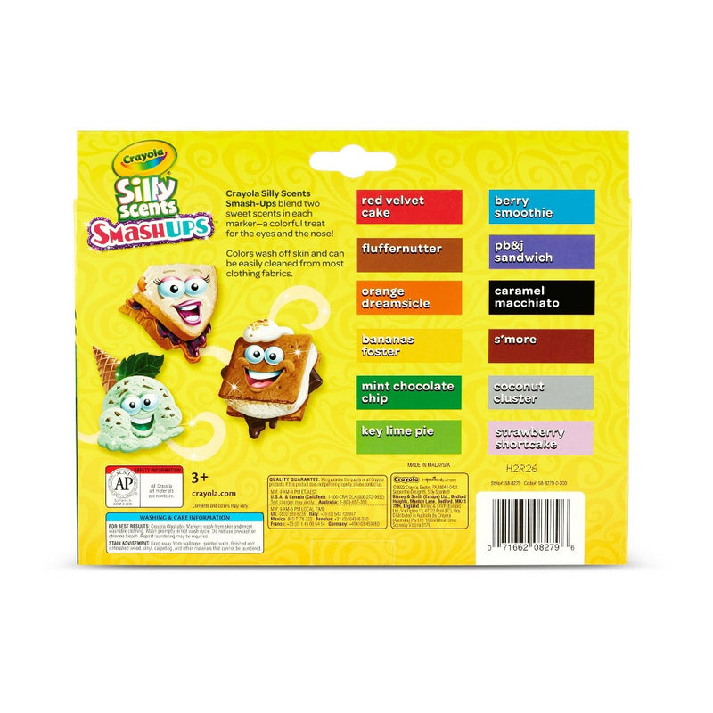Crayola 12pk Silly Scents Smash Ups Wedge Tip Scented Markers