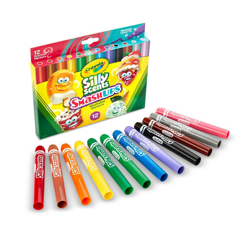 Crayola 12pk Silly Scents Smash Ups Wedge Tip Scented Markers