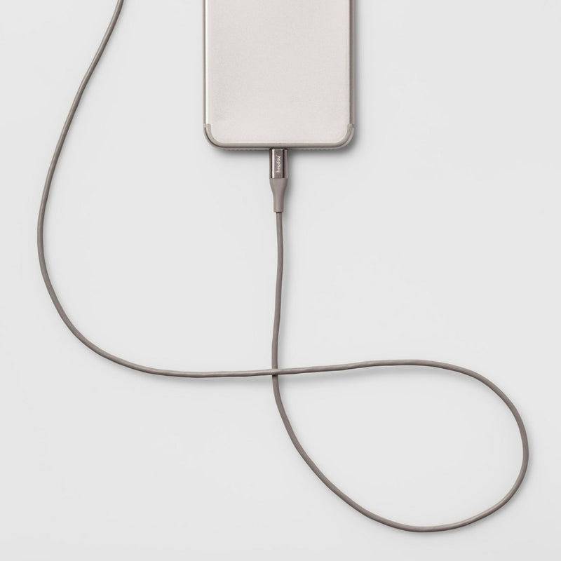 6' Lightning to USB-A Round Cable - heyday Gray/Silver