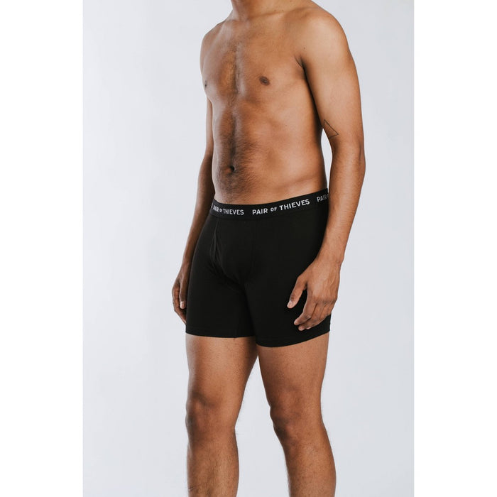 Pair of Thieves Men's Super Soft Boxer Briefs 2pk - Gray/Black L: Comfortable, Lightweight, Mid Rise, Cotton Blend, Breathable