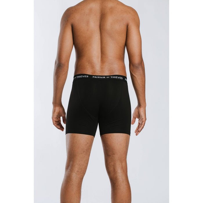 Pair of Thieves Men's Super Soft Boxer Briefs 2pk - Gray/Black L: Comfortable, Lightweight, Mid Rise, Cotton Blend, Breathable