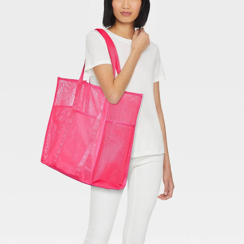 Mesh Tote Handbag - Shade & Shore Pink