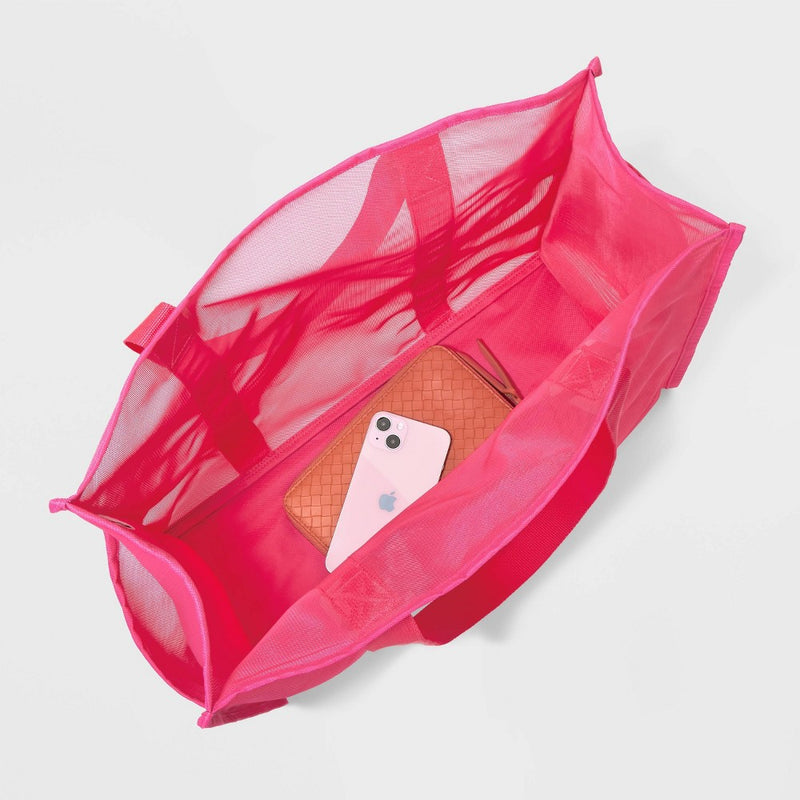 Mesh Tote Handbag - Shade & Shore Pink