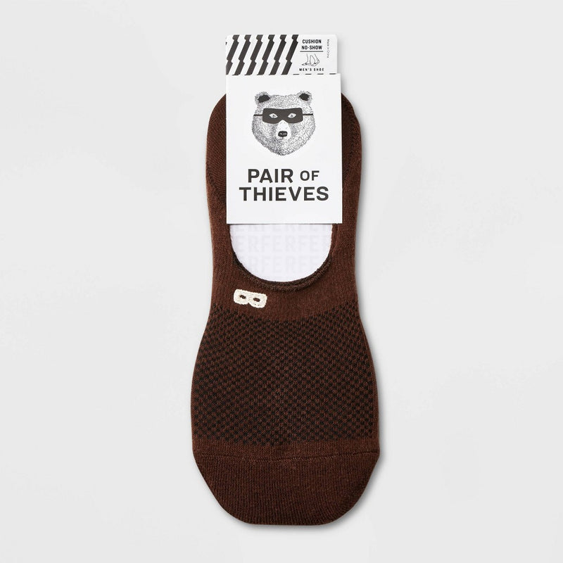 Pair of Thieves Men's Neutral No Show Socks 3pk - Brown 6-12