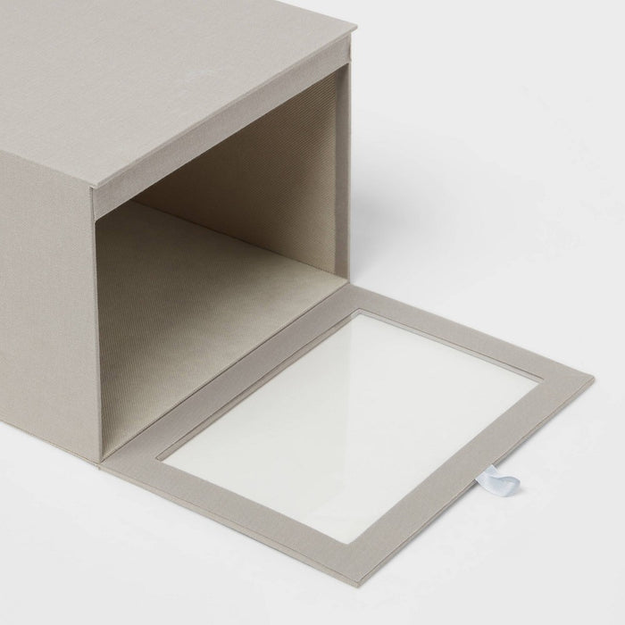 Small Hardside Fabric Front Open Bin Gray - Brightroom