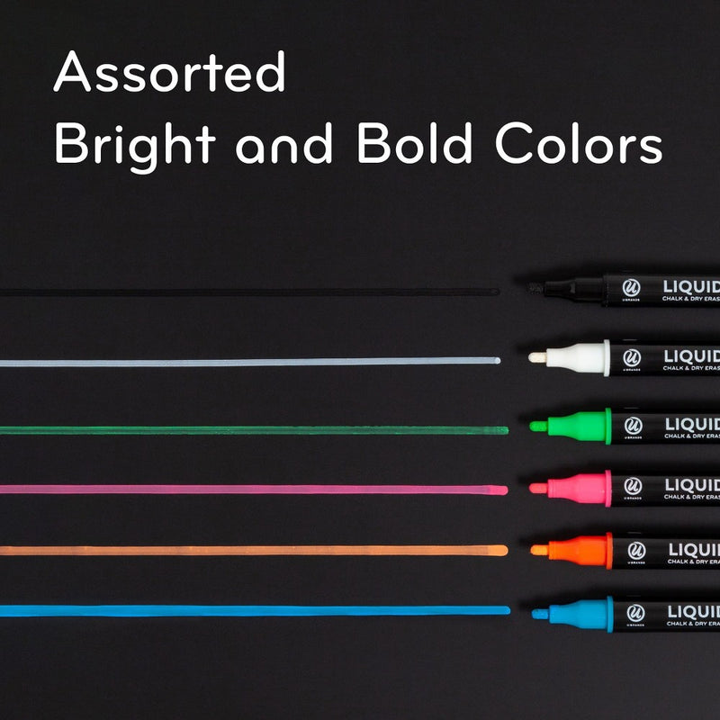U Brands 6ct Liquid Chalk & Dry Erase Markers