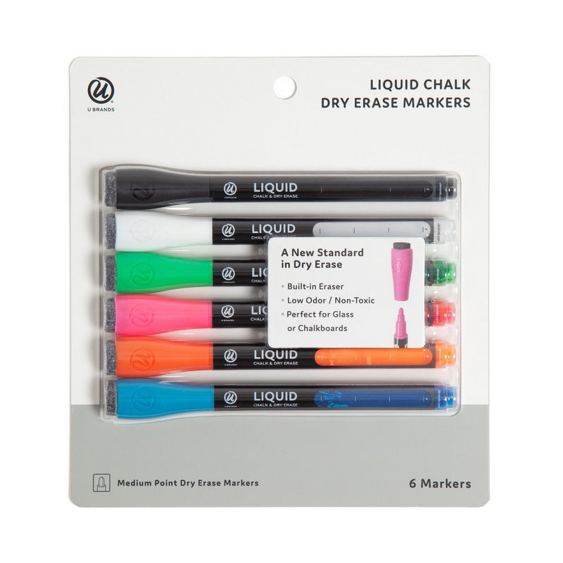 U Brands 6ct Liquid Chalk & Dry Erase Markers