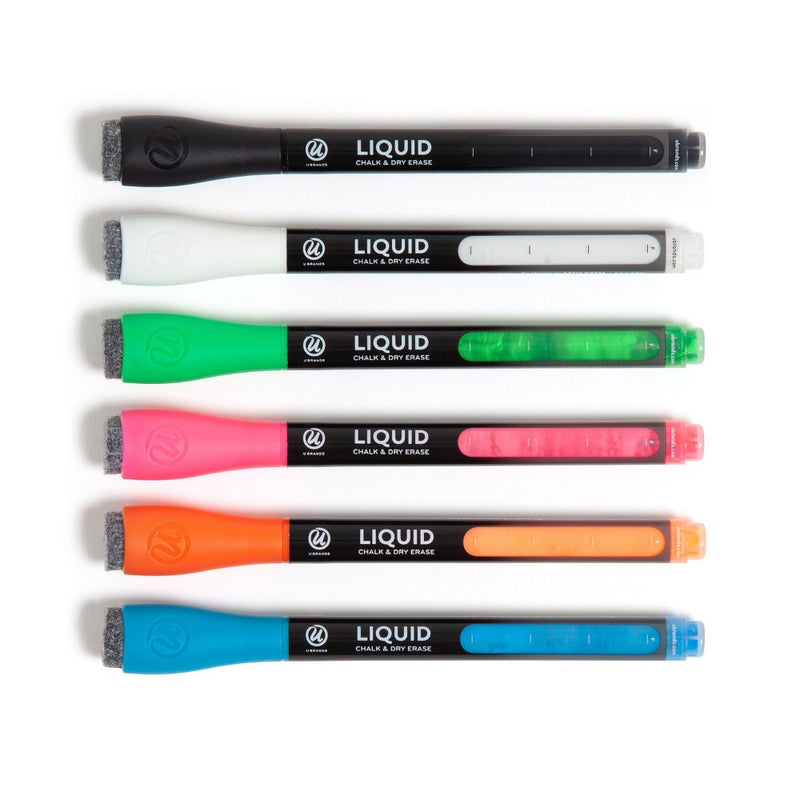 U Brands 6ct Liquid Chalk & Dry Erase Markers