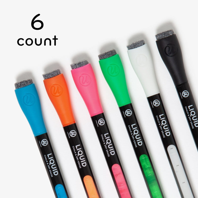U Brands 6ct Liquid Chalk & Dry Erase Markers