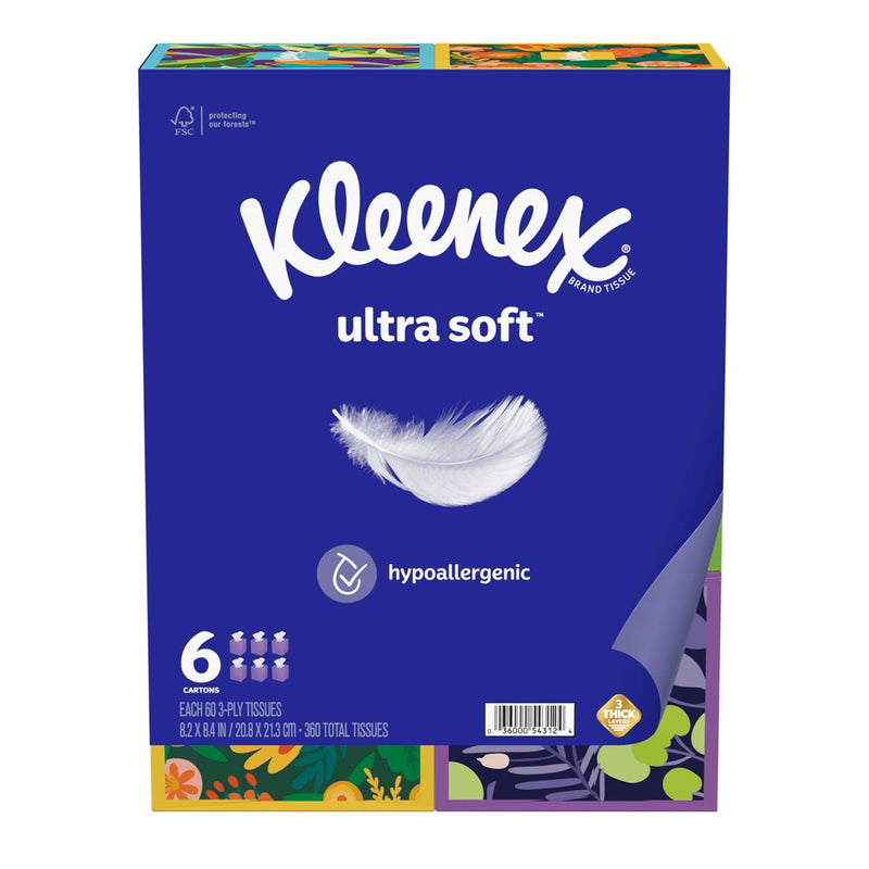 Kleenex Ultra Soft 3-Ply Facial Tissue - 6pk/60ct