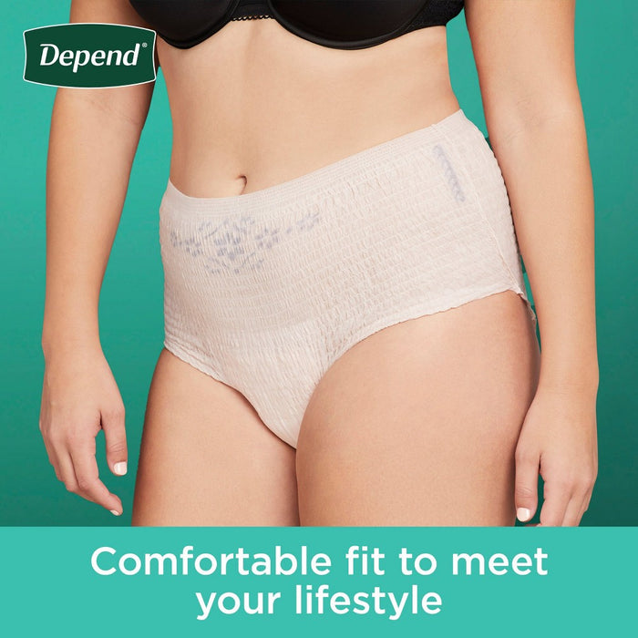 Depend Fresh Protection Adult Incontinence & Postpartum Underwear for Women - Maximum Absorbency - XXL - Blush - 22ct
