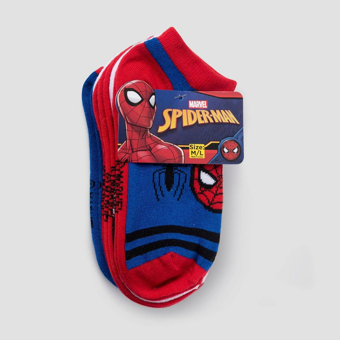 Boys' Spider-Man 6pk No Show Socks - Red/Blue XS/S
