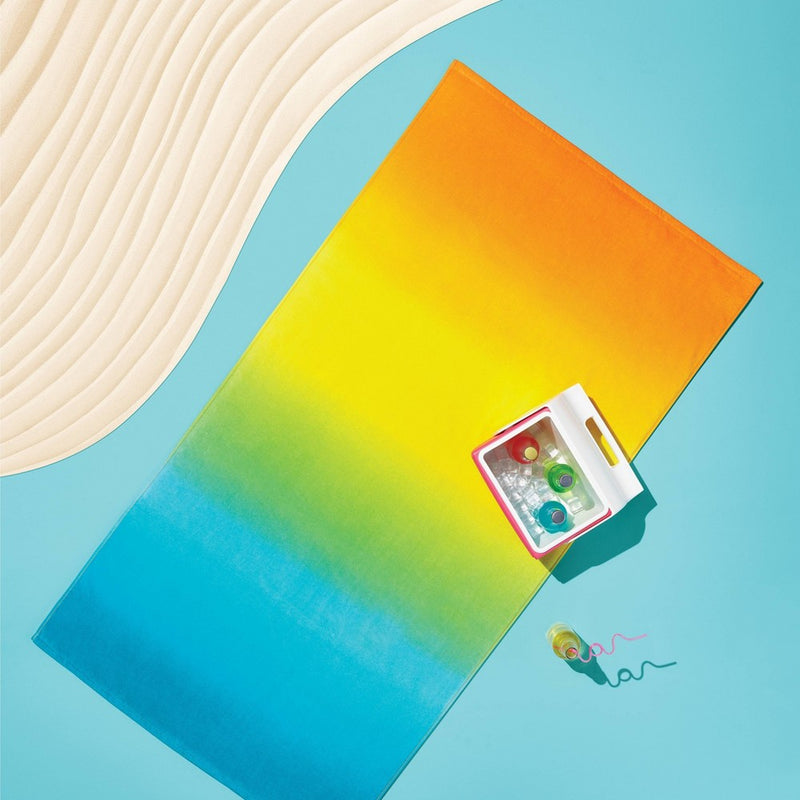 Gradient Beach Towel Blue/Yellow/Orange - Sun Squad