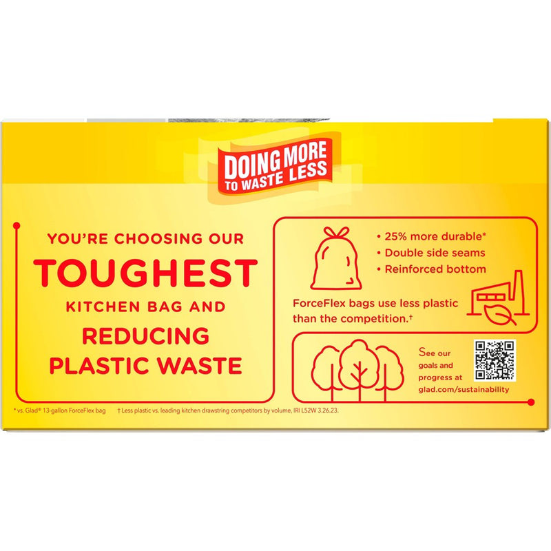 Glad ForceFlex MaxStrength Drawstring Odor Shield Trash Bags - 13 Gallon - 45ct