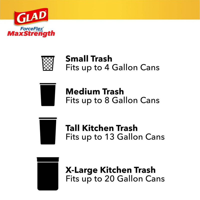 Glad ForceFlex MaxStrength Drawstring Odor Shield Trash Bags - 13 Gallon - 45ct