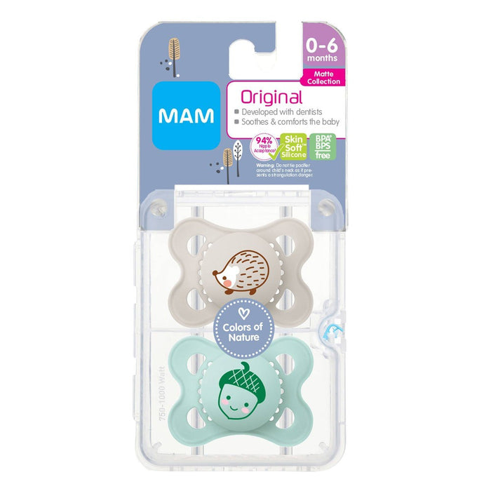 MAM Matte Original Deco Pacifier - 0-6 Months - Unisex - 2pc