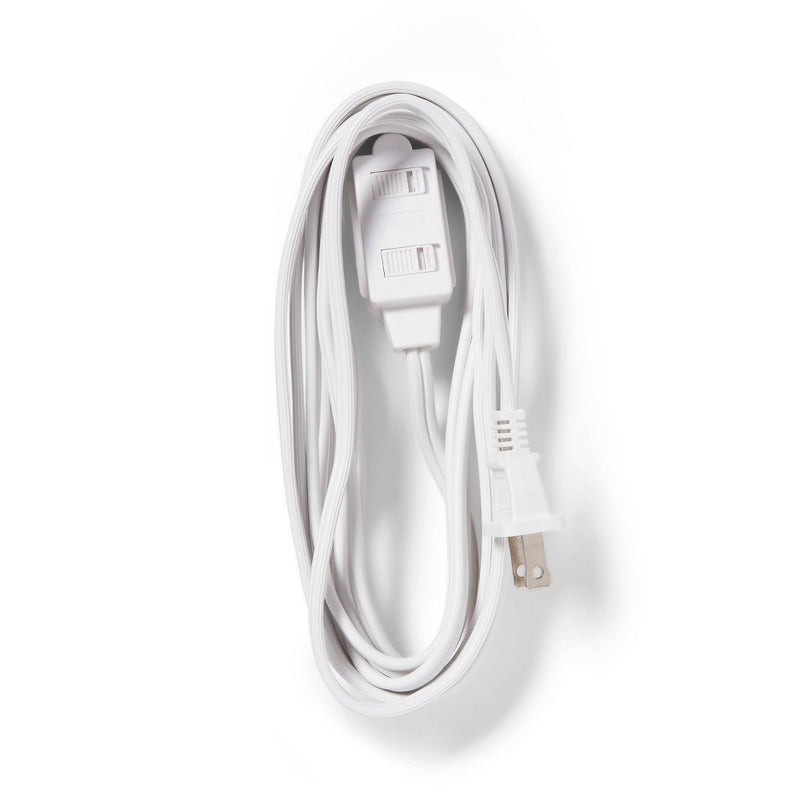 12' 3 Outlet Indoor Extension Cord White - Dealworthy