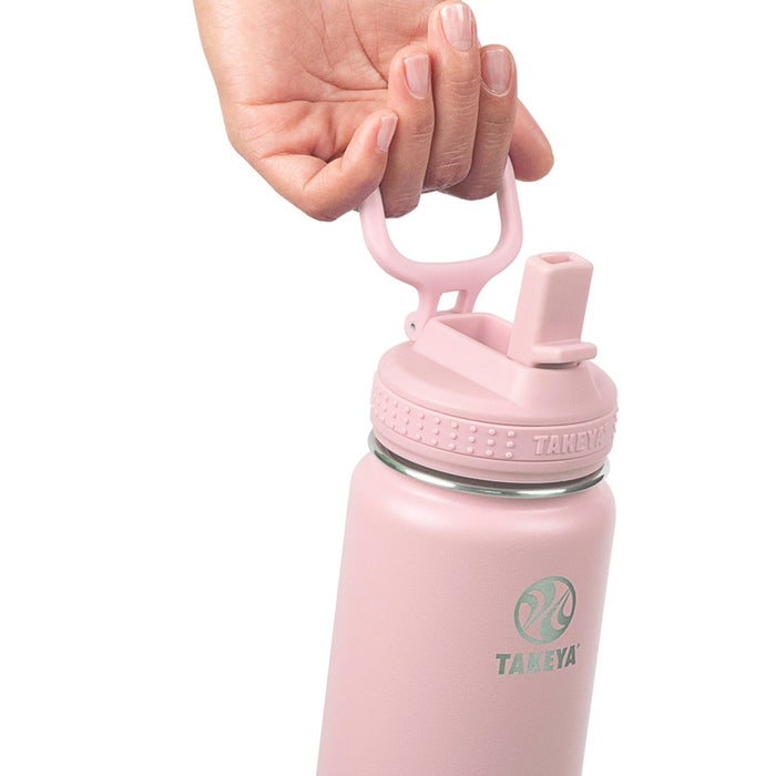 Takeya 22oz Insulated Stainless Steel Water Bottle with Straw Lid - Blush