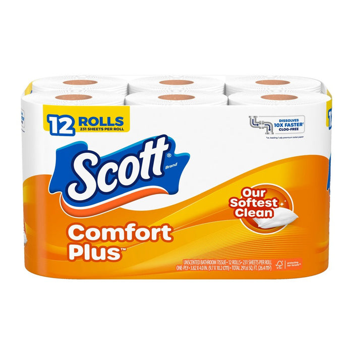 Scott Comfort Plus Toilet Paper - 12 Rolls