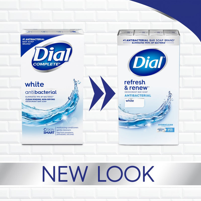 Dial Antibacterial Deodorant White Bar Soap - 3pk