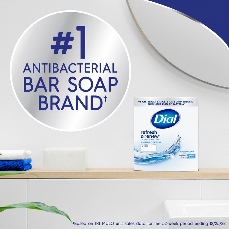 Dial Antibacterial Deodorant White Bar Soap - 3pk