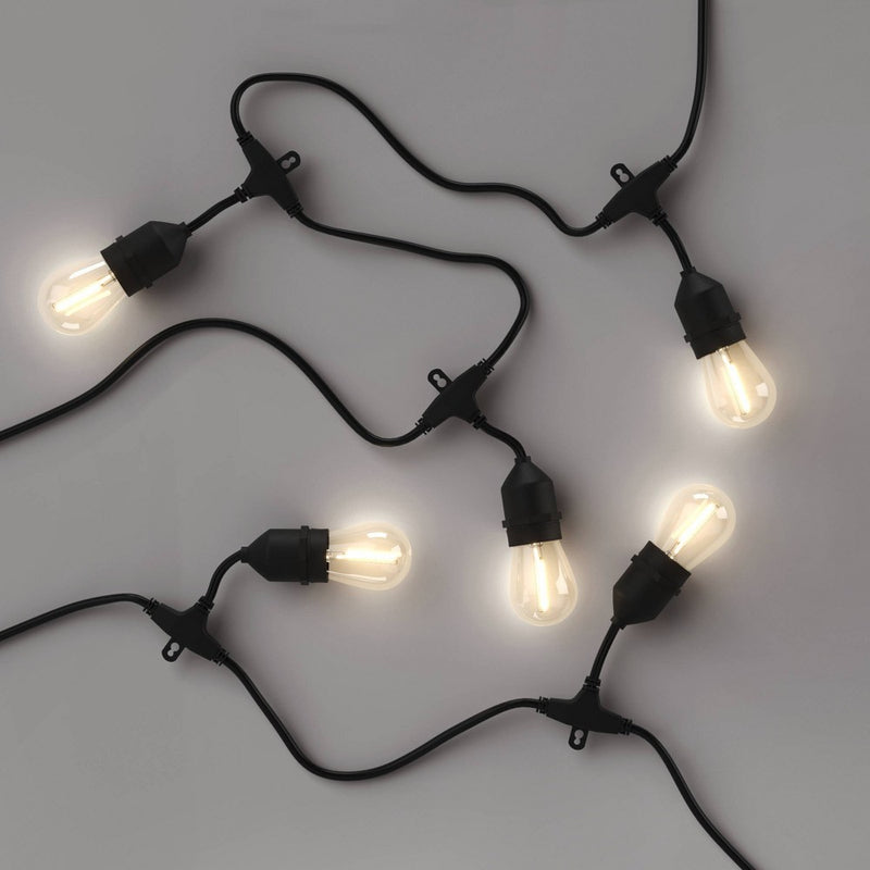 10ct LED Drop Indoor Outdoor Cafe String Lights Clear Bulbs with Black Wire - Threshold