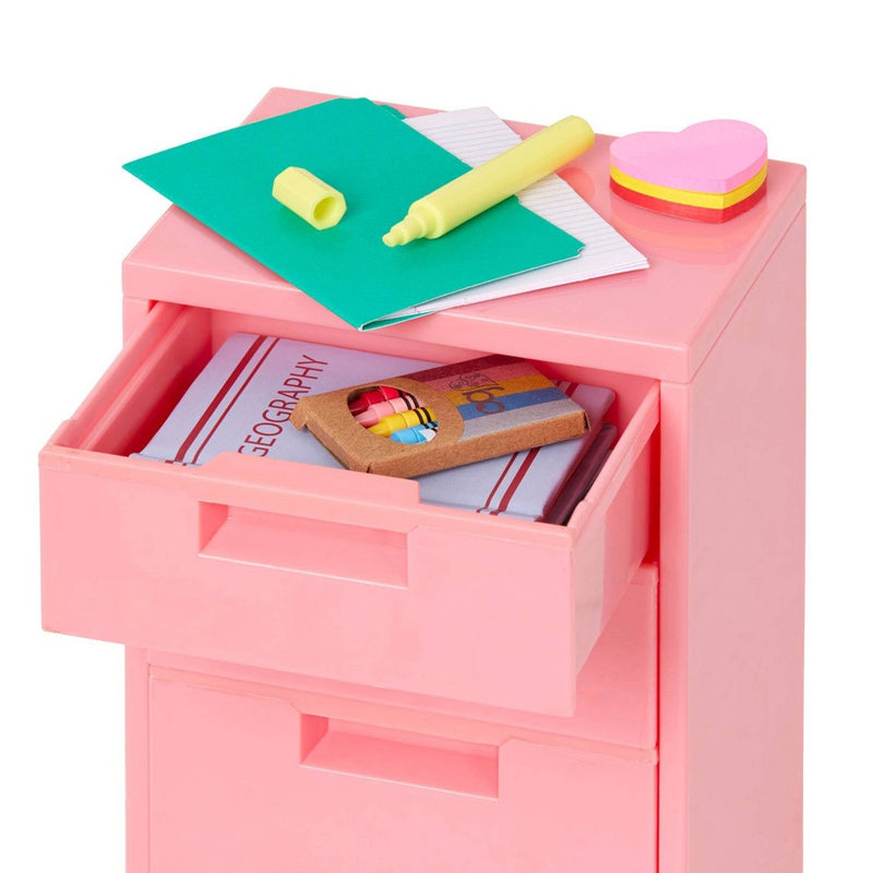 Our Generation Ready, Set, Learn! School Supplies & Rolling Cabinet Accessory Set for 18'' Dolls
