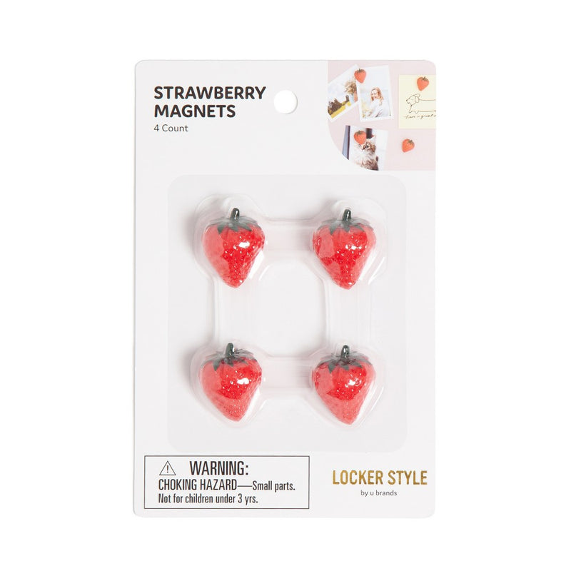 U Brands 4ct Strawberry Magnetic Locker - Red