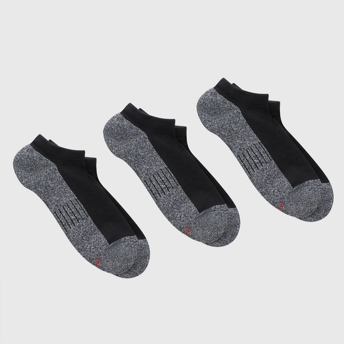 Hanes Premium Men's Cushioned No Show Socks 3pk - Black 6-12