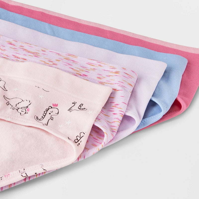 Girls' 5pk Dino Seamless Hipster - Cat & Jack Pink L