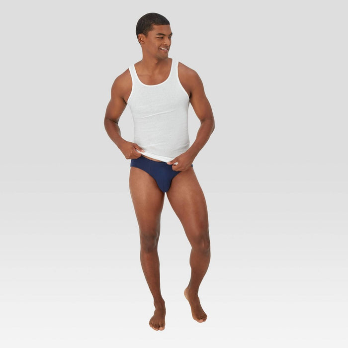 Hanes Premium Men's Stretch Comfort Soft Waistband Briefs 7pk - Blue/Black/Gray L