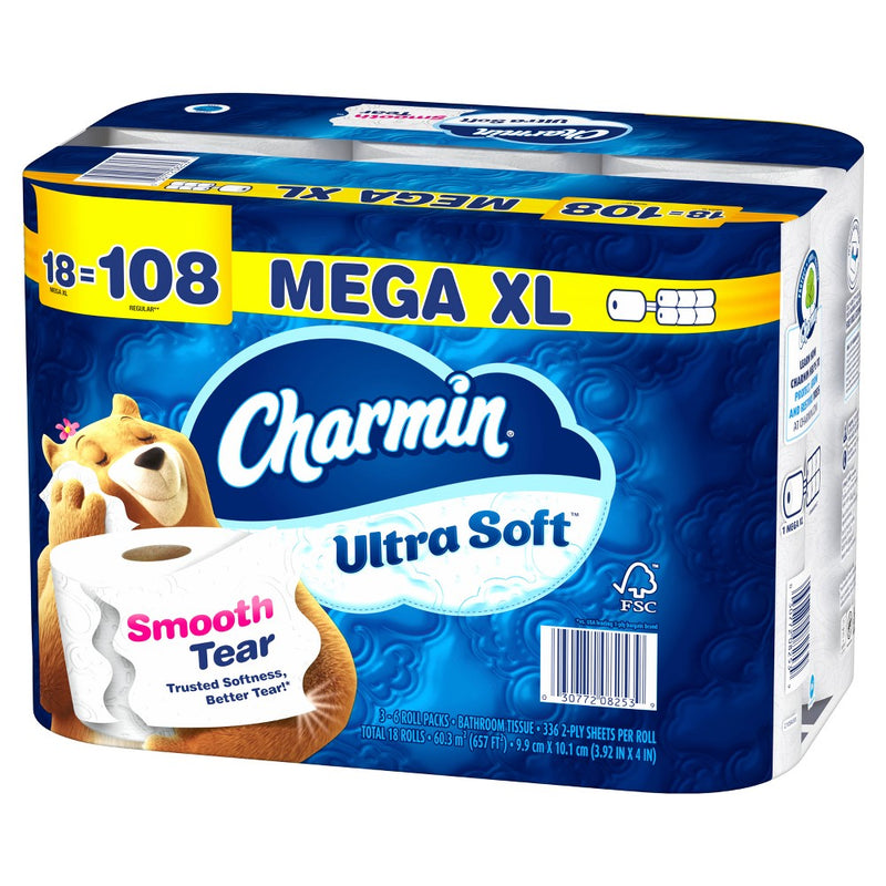 Charmin Ultra Soft Toilet Paper - 18 Mega XL Rolls