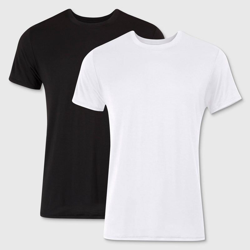 Hanes Originals Premium Men's SuperSoft Short Sleeve Crewneck Undershirt 2pk - White/Black M