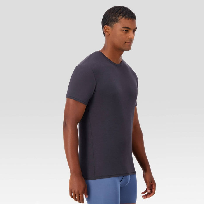 Hanes Originals Premium Men's SuperSoft Short Sleeve Crewneck Undershirt 2pk - White/Black M