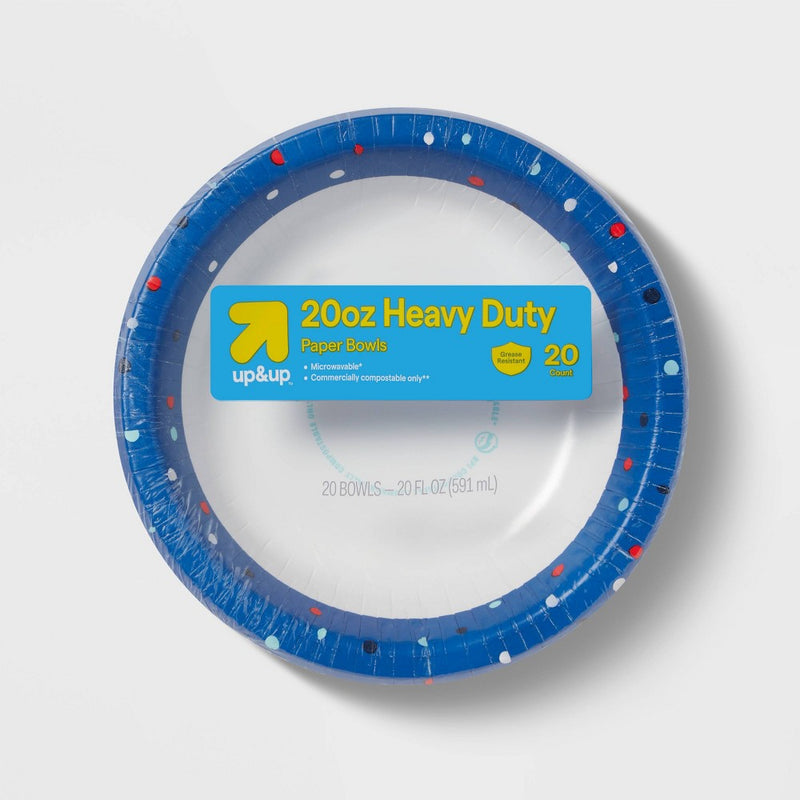 Disposable Paper Bowls - Dots - 20oz/20ct - up & up