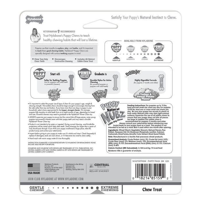 Nylabone Puppy Starter Pack Dog Toy - Brown