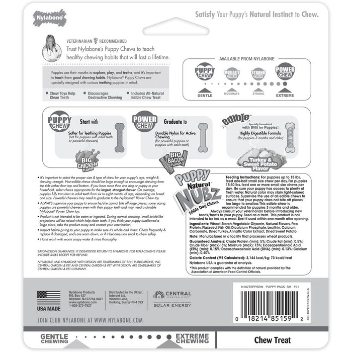 Nylabone Puppy Starter Pack Dog Toy - Brown