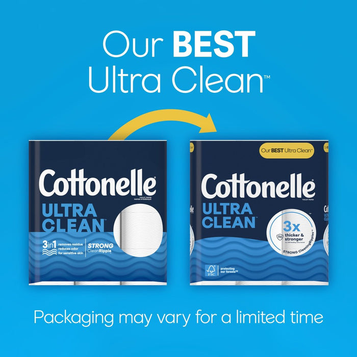 Cottonelle Ultra Clean Strong Toilet Paper - 12 Mega Rolls