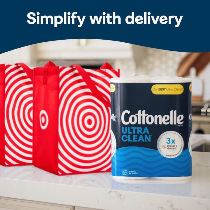 Cottonelle Ultra Clean Strong Toilet Paper - 12 Mega Rolls