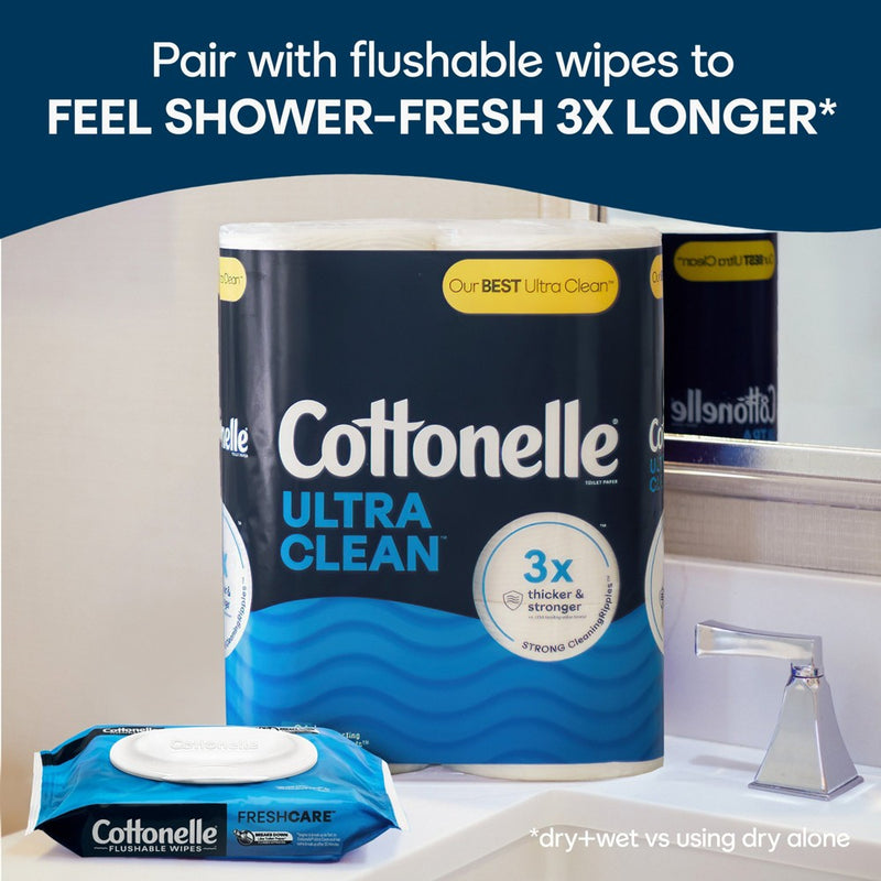 Cottonelle Ultra Clean Strong Toilet Paper - 12 Mega Rolls