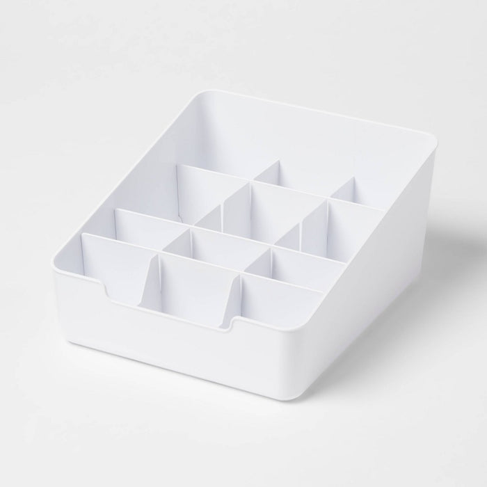 Plastic Bin with Angled Slots White - Brightroom