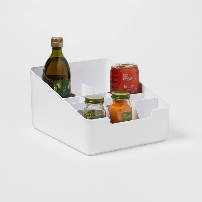 Plastic Bin with Angled Slots White - Brightroom
