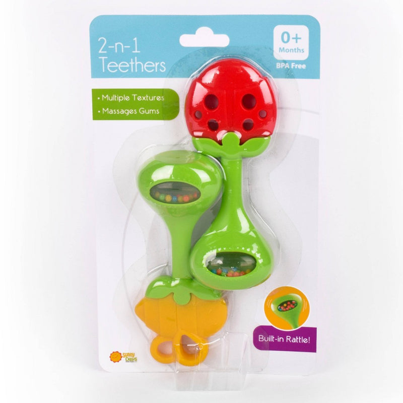 Sunny Days Teethers - Lady Bug/Bumble Bee - 2pk
