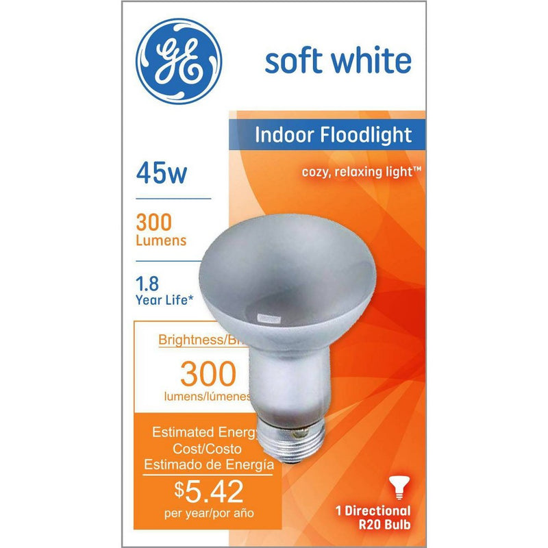GE 45W Soft White Incandescent R20 Indoor Floodlight