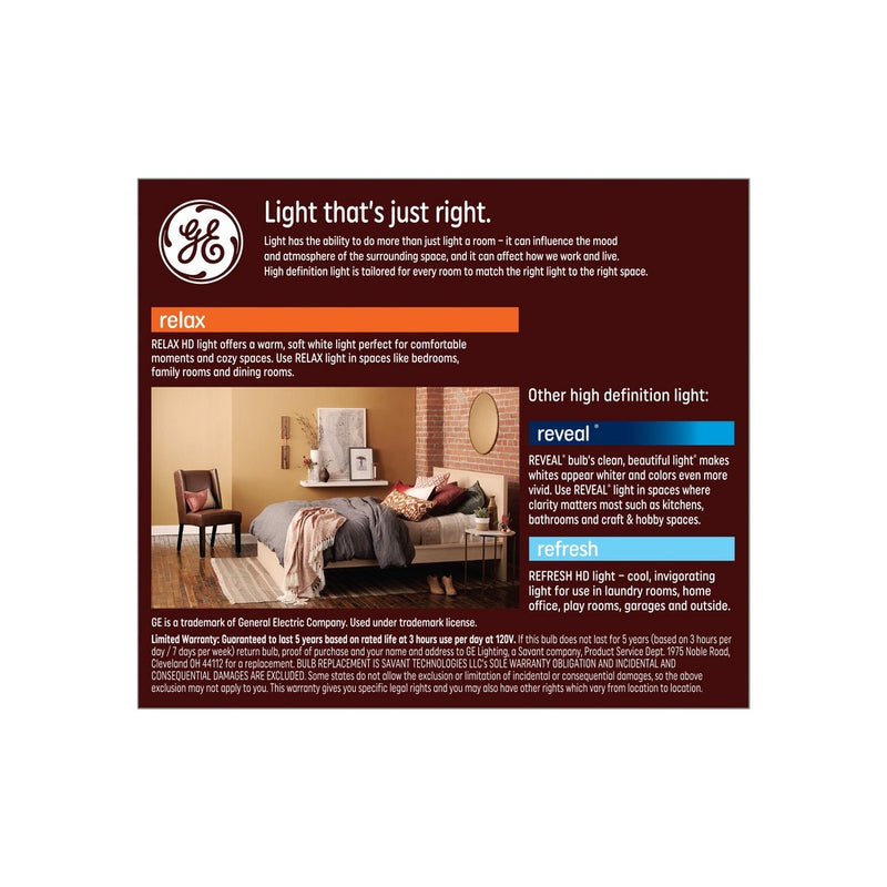 GE 2pk 100W Relax A19 LED Light Bulbs Soft White