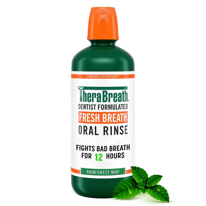 TheraBreath Fresh Breath Oral Rinse Rainforest Mint - 33.8 fl oz